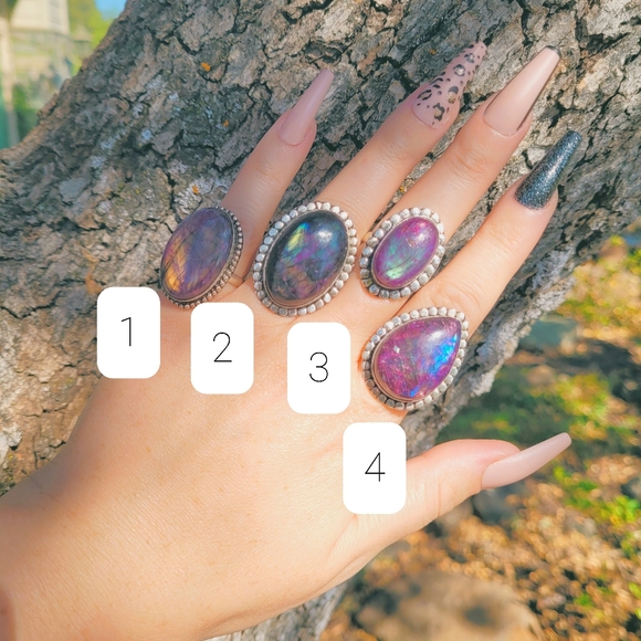 Pick Your Purple Labradorite .925 Ring for 2 rings  👈 - Picture 4 of 10